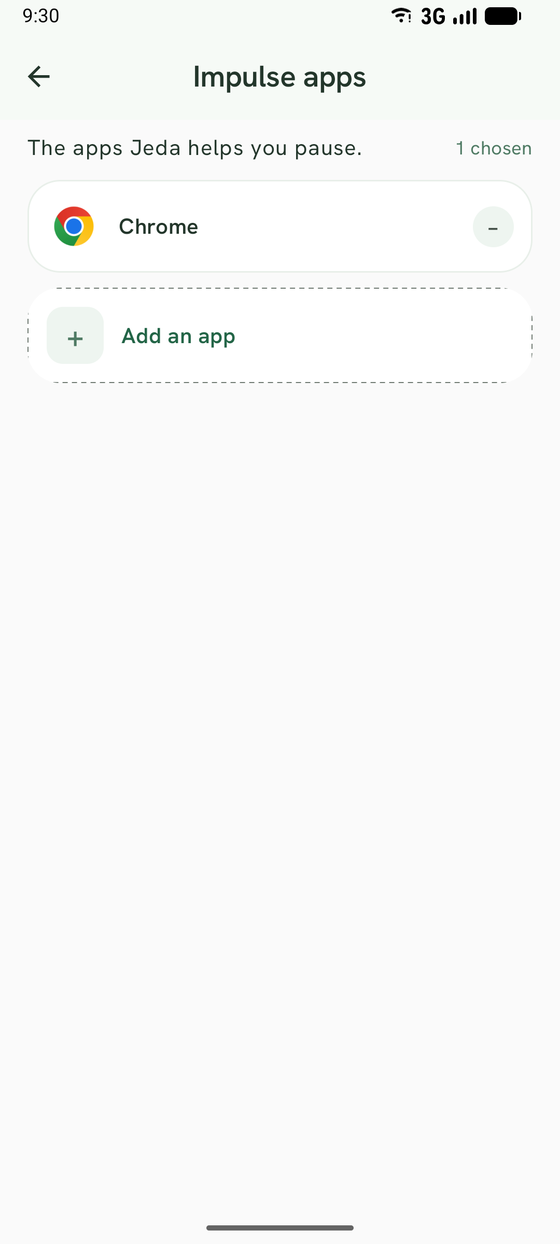Choosing impulse apps in Jeda