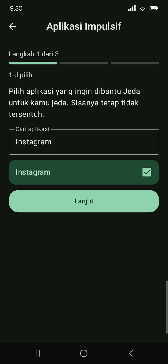 Pilih aplikasi impulsif