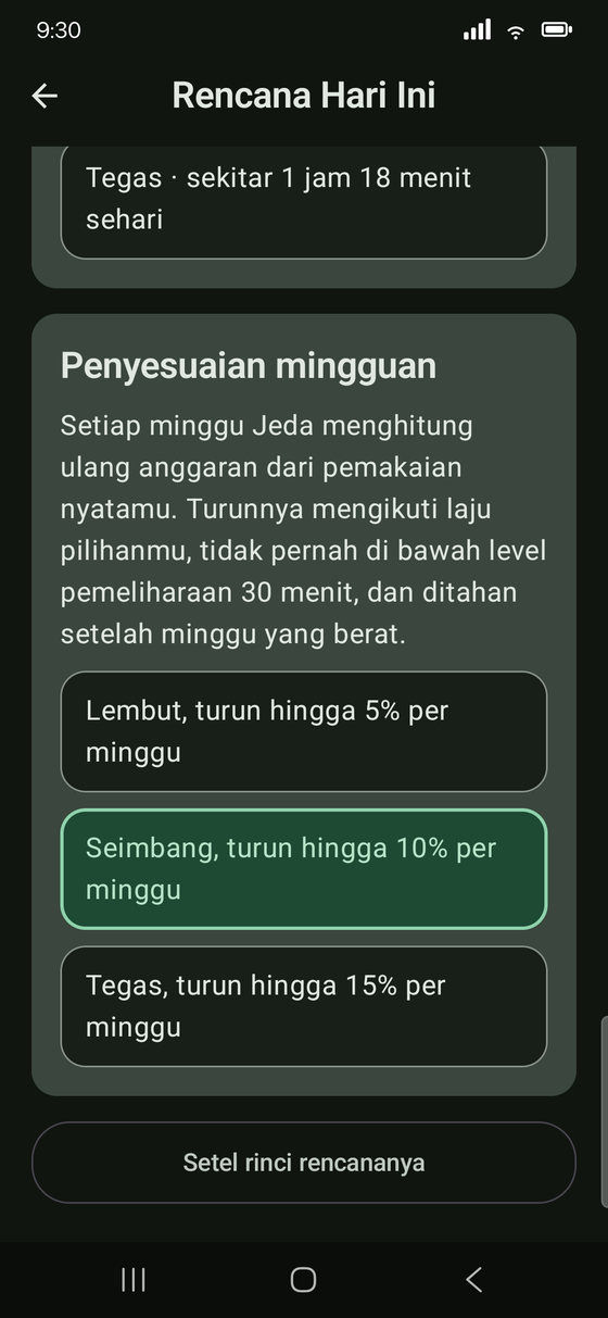 Penyesuaian mingguan